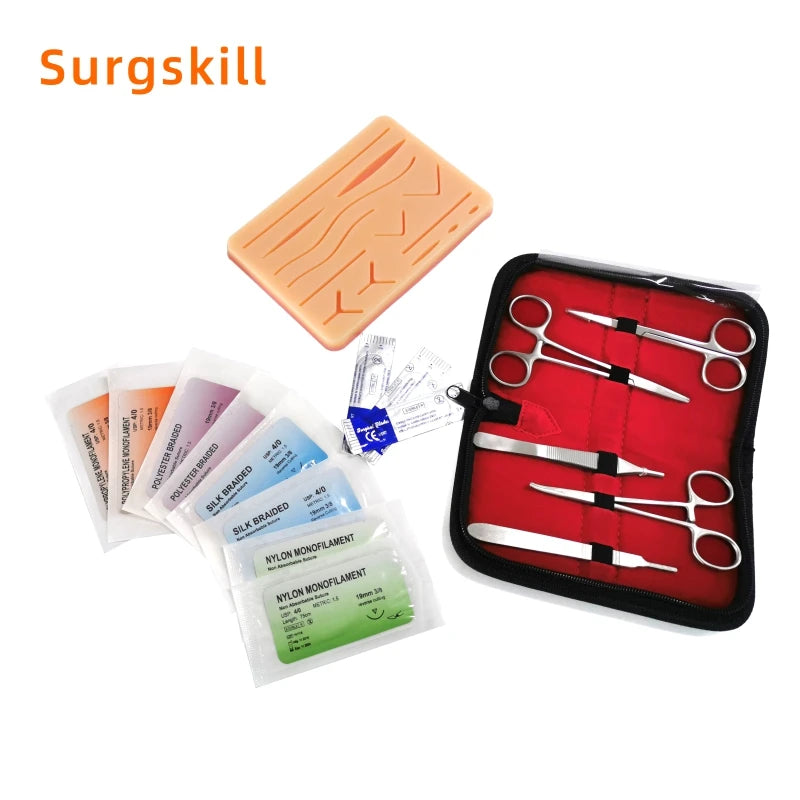 Surgical Suture Practice Kit For Medical Training, Suturing Pad With Tool Set