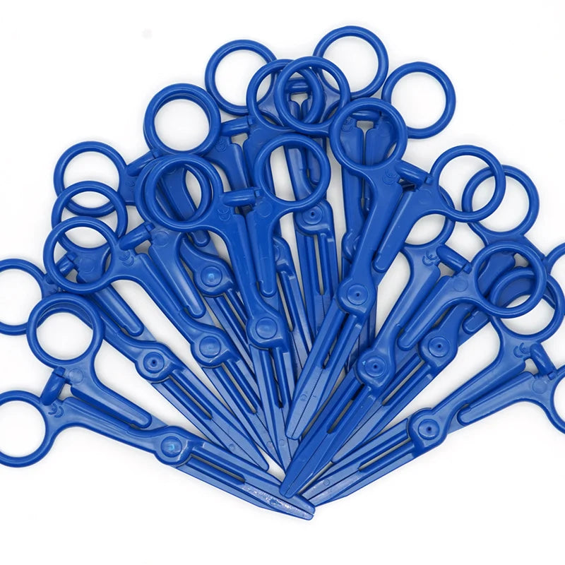 12pcs Disposable Plastic Hemostatic Forceps Surgical Forcep Outdoor First Aid Tools for Doctor Nurse Medical Pliers