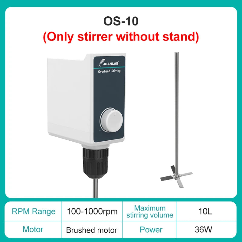 JOANLAB Liquid Mixer Lab Electric Stirrer Digital Display Overhead Stirrer Adjustable Height Lab Equipment 20L 1500rpm 110V 220V