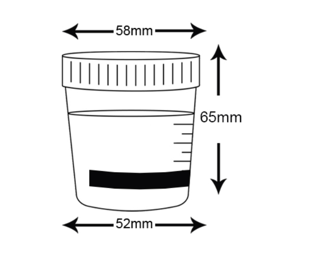 URINE SPECIMEN CONTAINER (WITH TEMPRATURE STRIP)