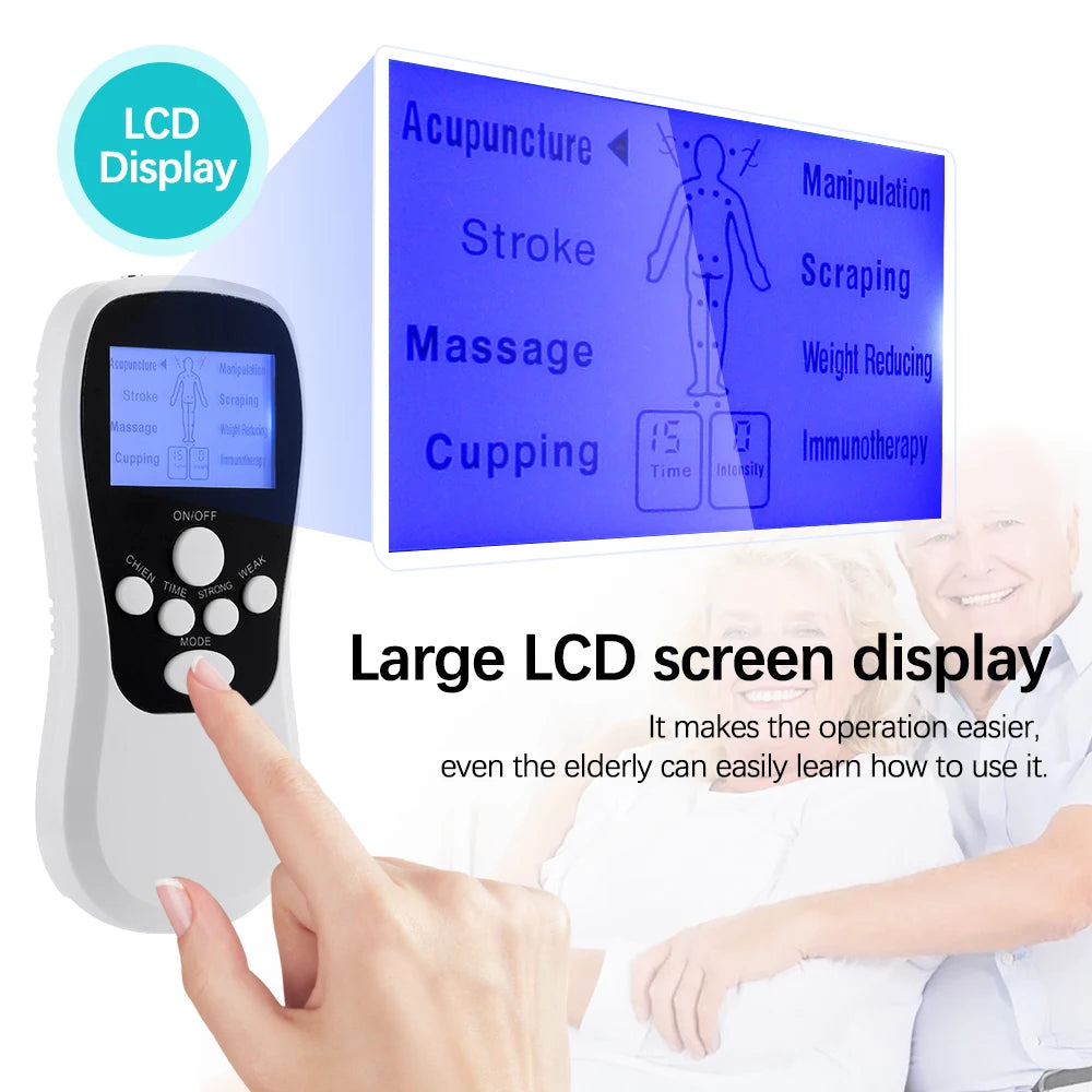Multifunctional Tens Full Body Massage Device Physiotherapy Cervical Spine Shoulder Tuina Kneading Mini Massager Cupping 8 Modes