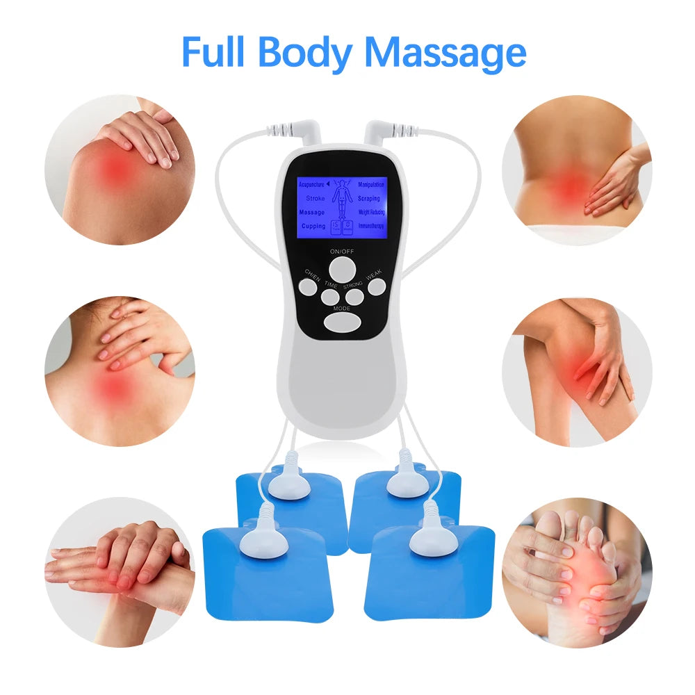 Multifunctional Tens Full Body Massage Device Physiotherapy Cervical Spine Shoulder Tuina Kneading Mini Massager Cupping 8 Modes