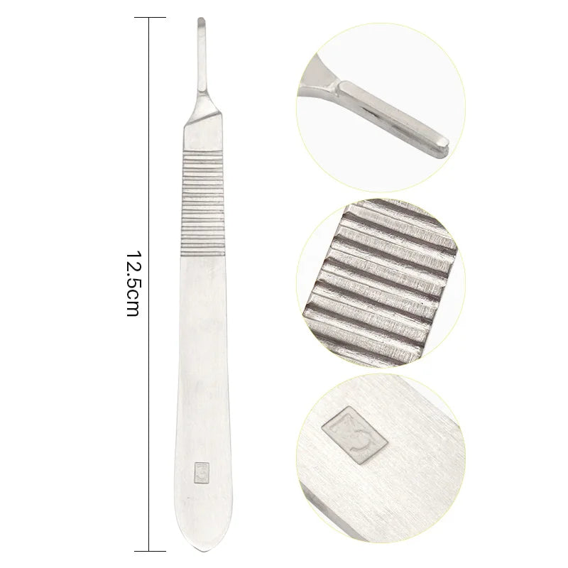 5pcs Dental Surgical Scalpel Knife Handle Blades Number Surgical Medical Practicing Cutting Sculpting Repairing Tool
