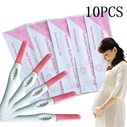 10PCS Early Pregnancy Test Strip Home HCG Urine Measuring Kits For Adult Women Rapid Result Fertility Test Pen Over 99% Accuracy