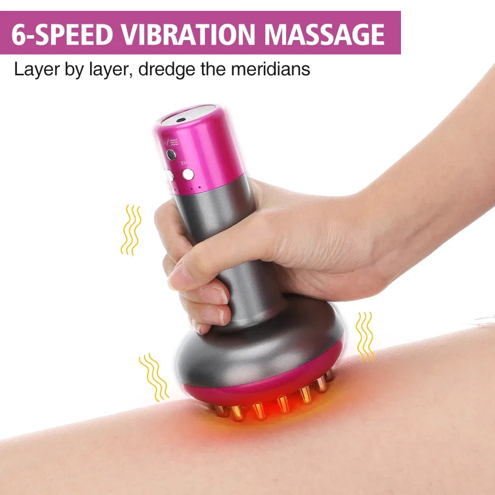 Electric Lymphatic Drainage Machine Meridian Body Massage Brush EMS Anti Cellulite Guasha Physiotherapy Apparatus Fat Burner Bbl