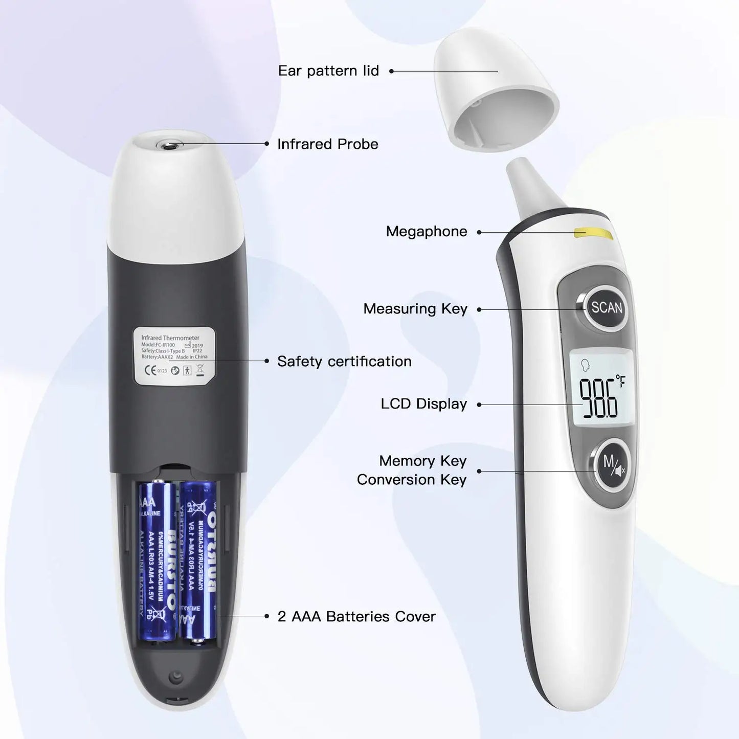 Kingclinic Digital Ear Thermometer Ear and Forehead Mode Ideal for Family Kids and Adults 1 Second Reading