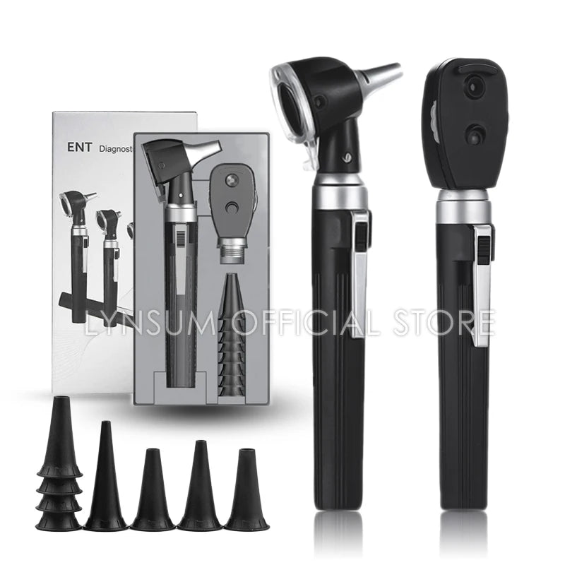 Professional ENT Diagnostic Portable Medical Endoscope Opthalmoscope LED Ear Otoscopio Direct Fiber Otoscope Ophthalmoscope
