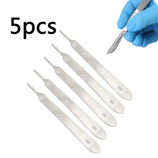 5pcs Dental Surgical Scalpel Knife Handle Blades Number Surgical Medical Practicing Cutting Sculpting Repairing Tool
