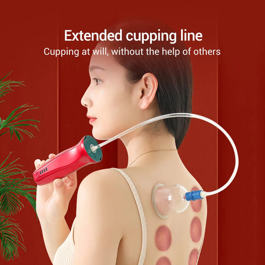 4 Modes Electric Cupping Intelligent Scraping Device Household Wireless Cupping Dredge Meridians Whole Body with 6pcs Jars Cups