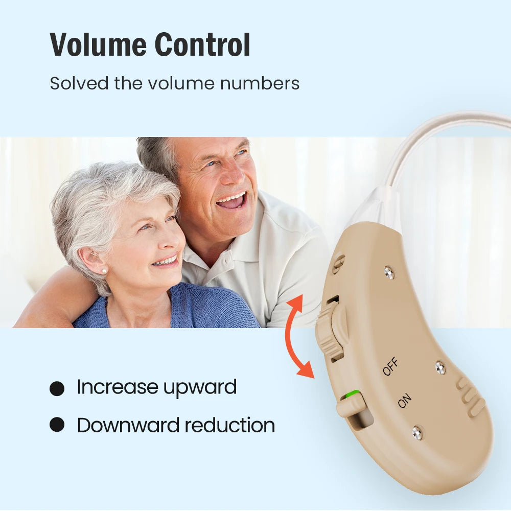 JINGHAO Rechargeable Hearing Aids BTE Ear Aids Hearing Amplifier Behind The Ear Sound Enhance Device Local Stock