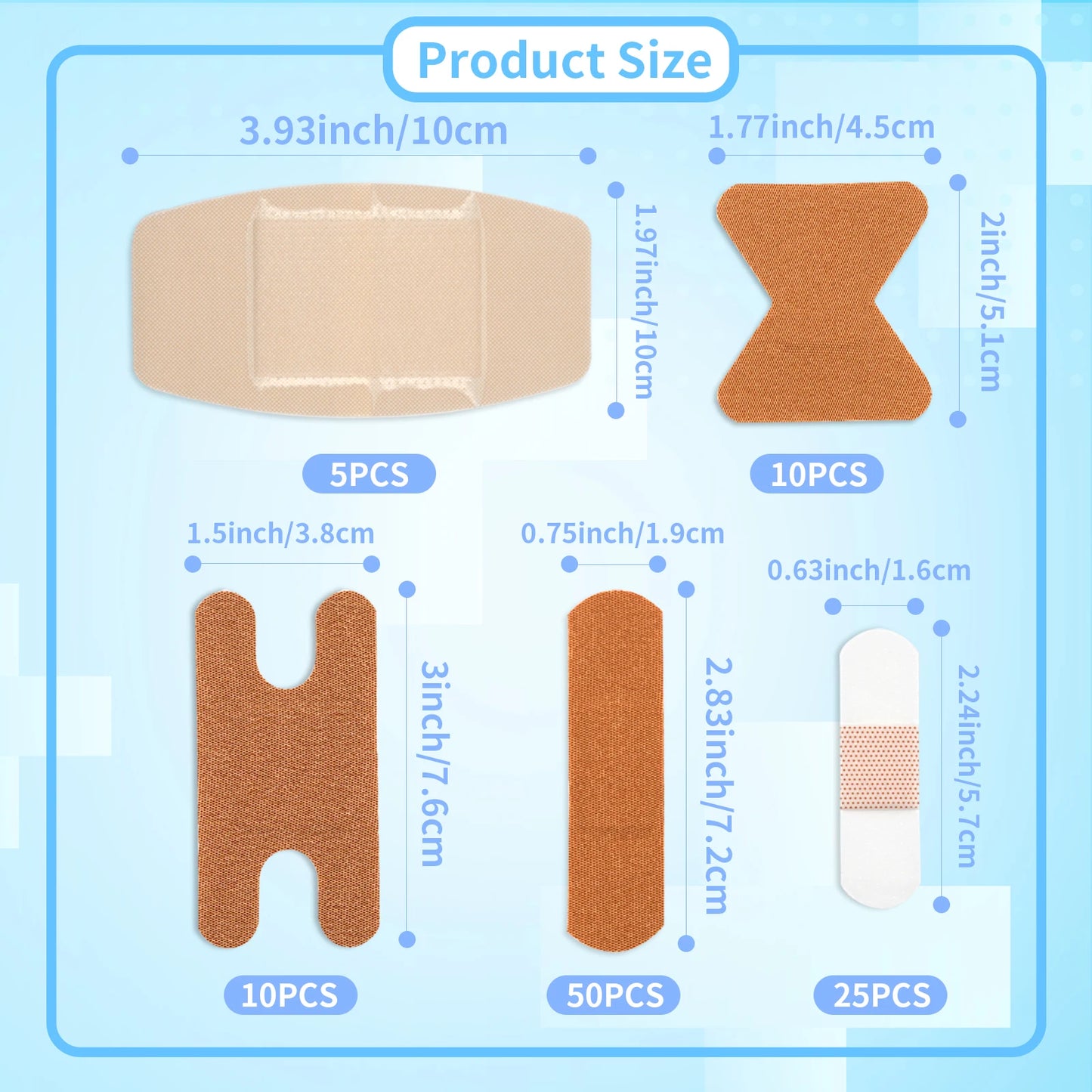 100Pcs HOT Multiple Specification Combination Waterproof Band Aid Breathable Bandages First  Medical Anti-Bacteria Wound Plaster