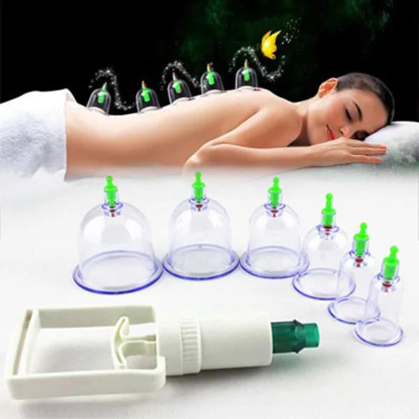 6pcs Medical Vacuum Cupping,Chinese Massage Cupping Therapy Kits with Suction Pump,Vacuum Suction Cups for Muscle Soreness