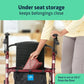 Rollator Walker with Seat, Steel Rolling Walker with 6-inch Wheels Supports up to 350 lbs, Medical Walker, Burgundy