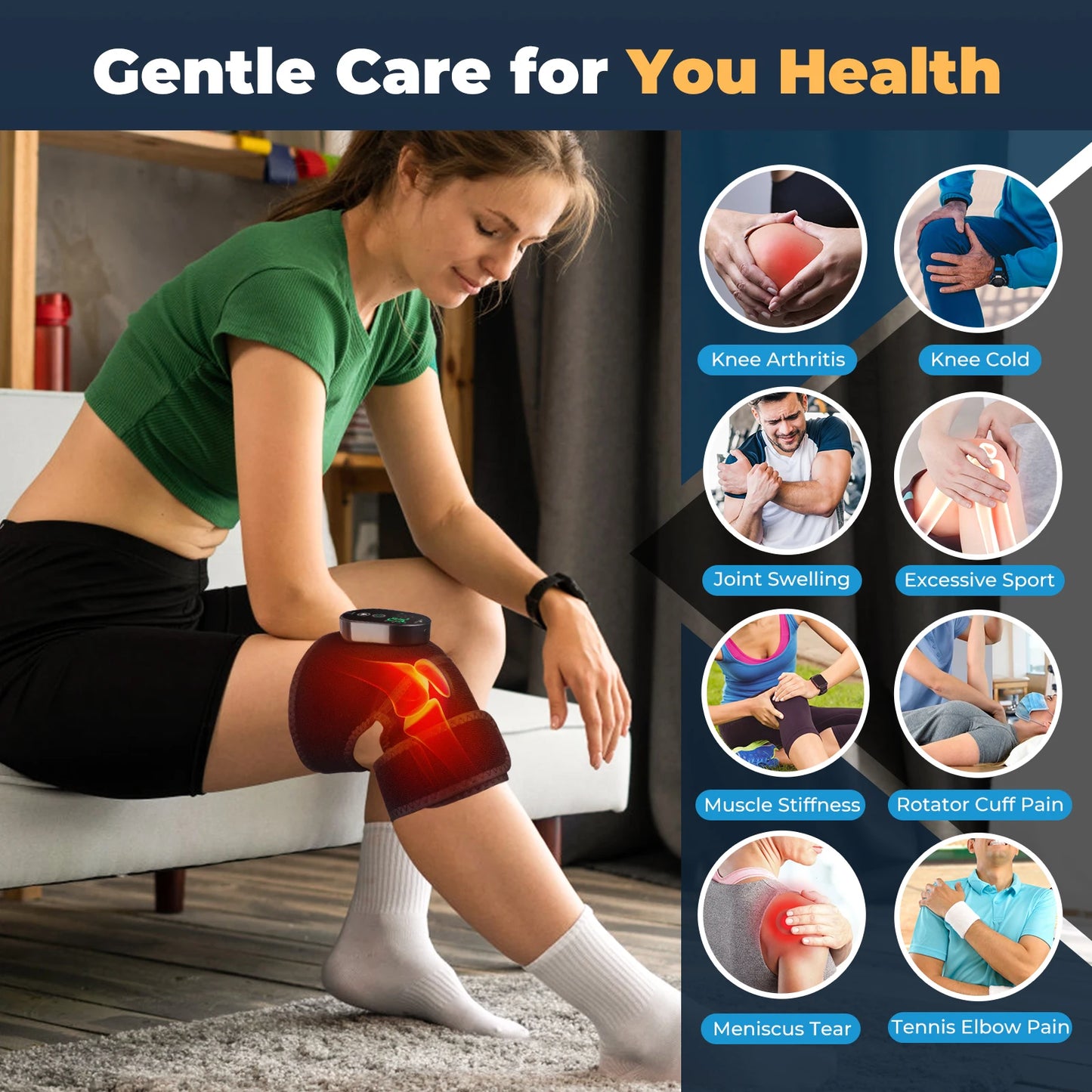 EMS TENS Physiotherapy Shoulder Masssager Knee Protection Vibrator for Joint Pain Relaxation Treatment Muscle Electrostimulator
