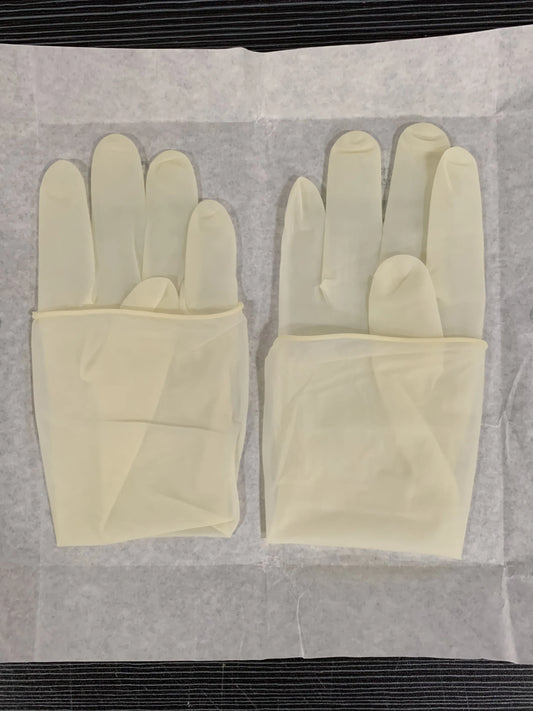 Medispo deproteinization(1pair) Sterile Rubber Surgical Glove Powder free texture rolled edge hypoallergenic semi transparent