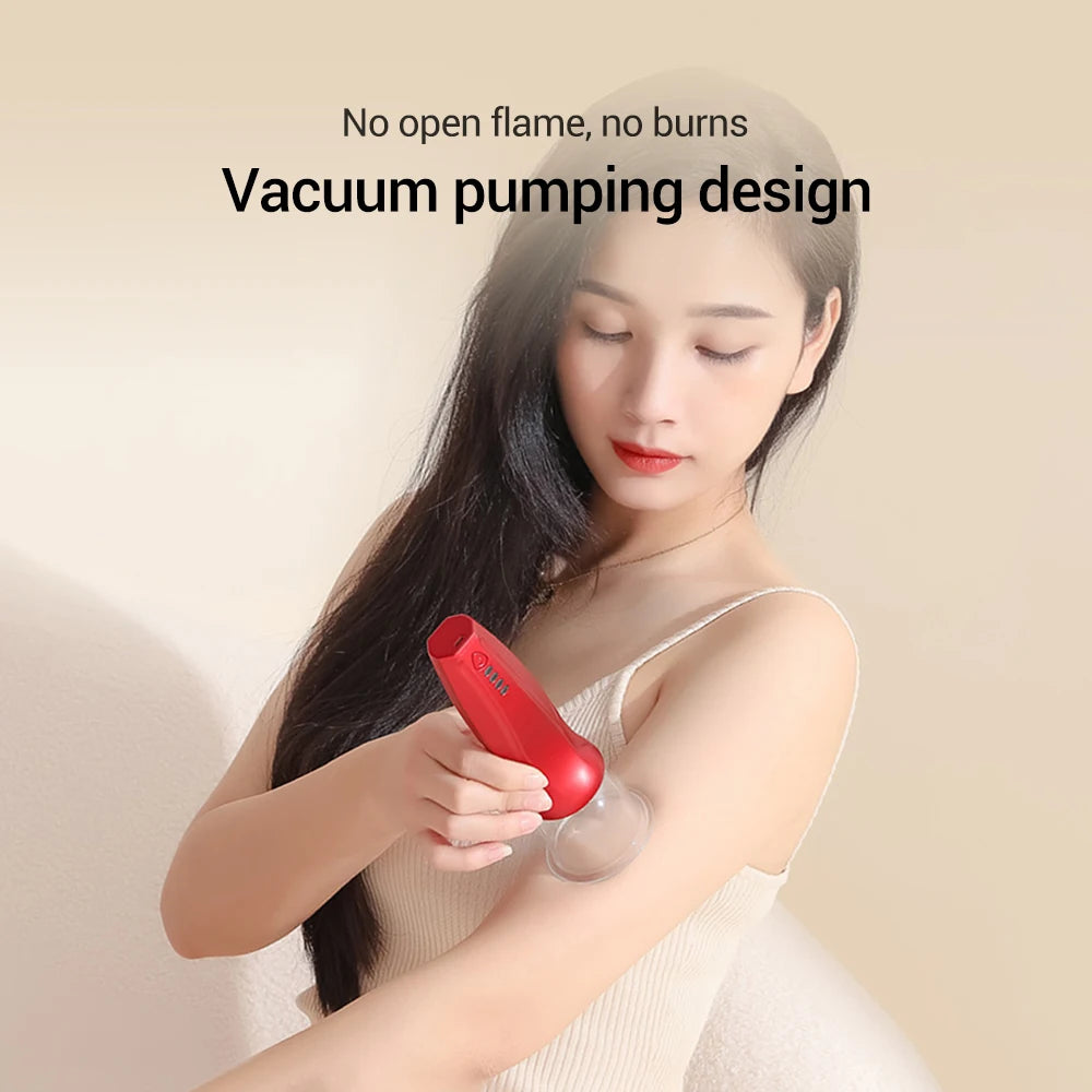 4 Modes Electric Cupping Intelligent Scraping Device Household Wireless Cupping Dredge Meridians Whole Body with 6pcs Jars Cups