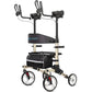 Upright Walker, Stand Up Folding Rollator Walker with  Front Wheels Backrest Seat and Padded Armrests(Champagne)