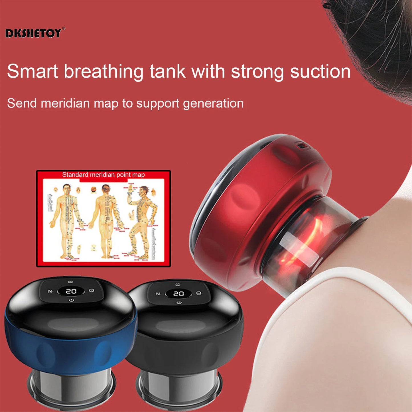 Electric Vacuum Cupping Therapy machine Heating Suction Cup Device Body Scraping Massager chinese medical Physiotherapy Jars