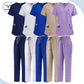 Elastic Scrub Set Operating Room Surgical Uniform Dental Veterinary Work Uniforms V-neck Short Sleeved Tops Pants Suit Wholesale