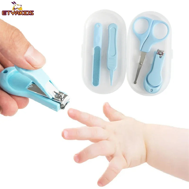 4pcs/set Baby Nail Clipper Set Children Kids Nail Cutter Scissors Files Small Nail Trimmer Baby Nails Care Tools Baby Care Items