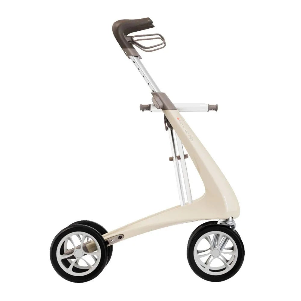 Carbon Ultralight Rollator Walker with Organizer Bag, Regular Track