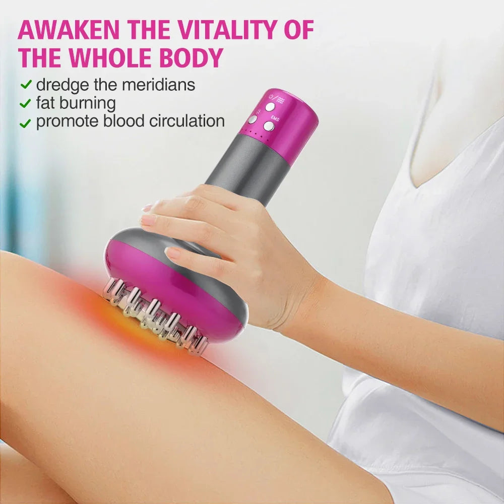 Electric Lymphatic Drainage Machine Meridian Body Massage Brush EMS Anti Cellulite Guasha Physiotherapy Apparatus Fat Burner Bbl