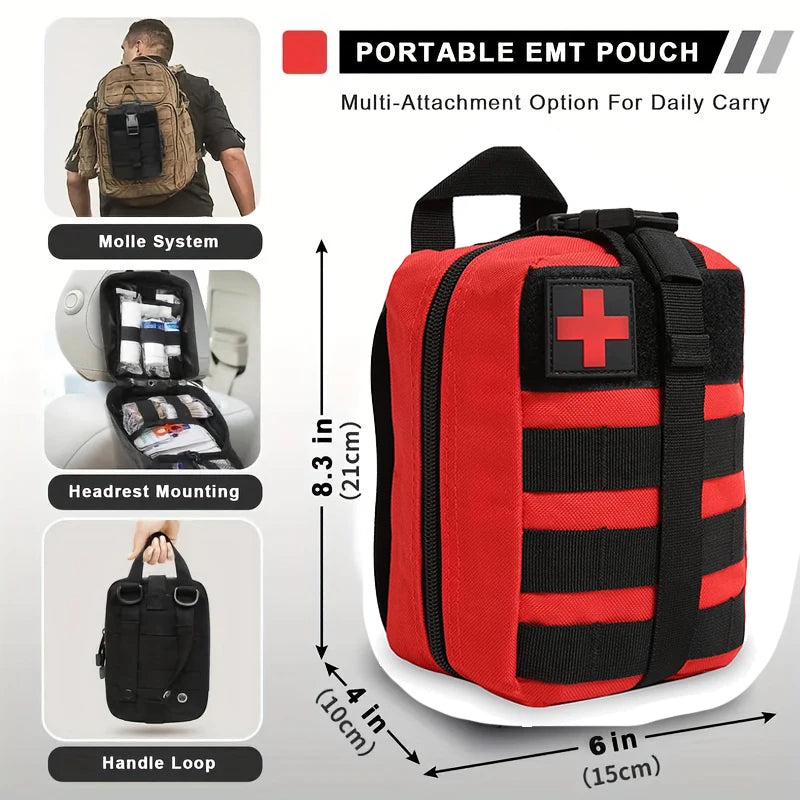 131pcs First Aid Kit, First Aid Trauma Kit, Military Medical First Aid Kit with Tourniquet, Camping Equipment Supplies Emergency