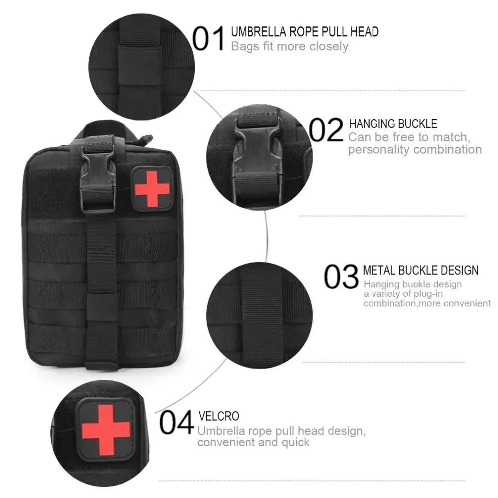 Portable Tactical First Aid Kits Medical Bag Emergency Outdoor Hunting Car Camping Molle Survival Tool EDC Pouch Organizer