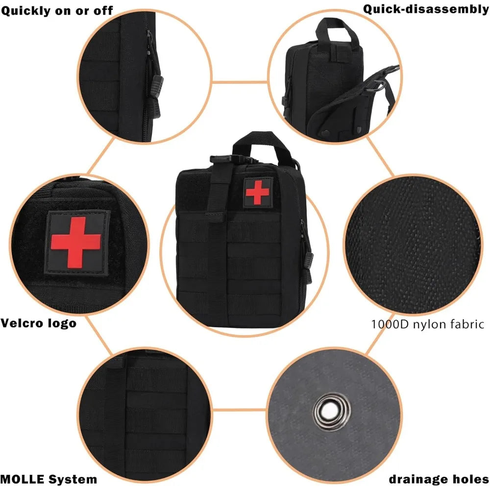 Tactical First Aid Kit 1000D Ifak Bag Tear-off Medical Bag Storage Bag Empty Small Medical Bag Molle EMT Bag
